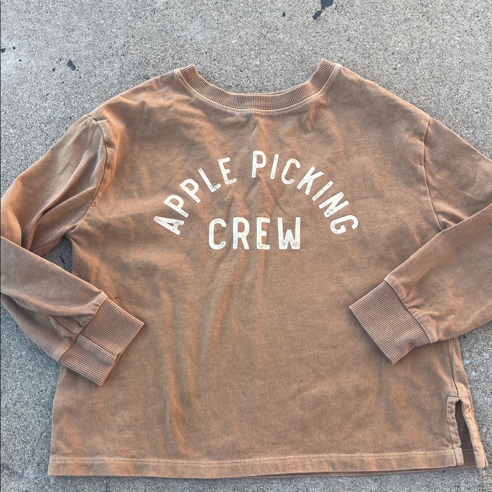 Little Co. Lauren Conrad Organic Relaxed Long Sleeve Tee Apple Picking Crew 4T